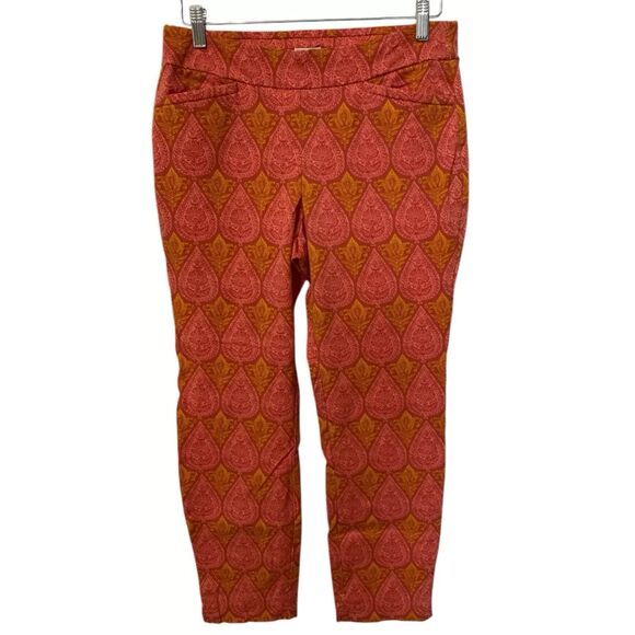 Spartina 449 Pants - Spartina 449 Maren Pull-On Pants Womens XL Mid Rise Boho Paisley Stretch Casual